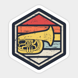 Retro Badge Tuba Sticker